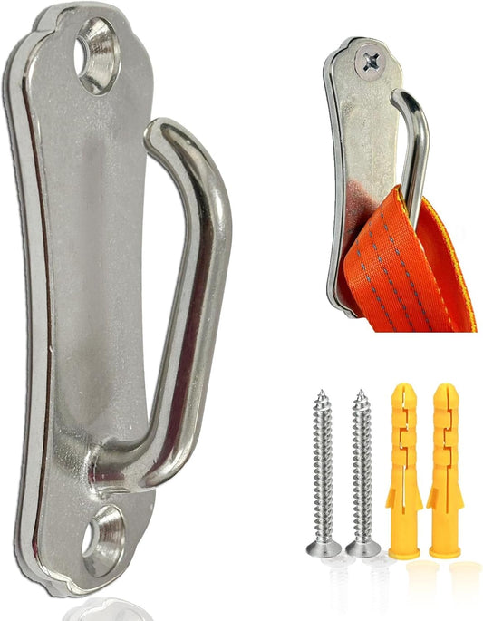 Heavy Duty Stainless Steel Dog Leash Wall Hook,Ultra-Secure Tie Out Anchor for Yard&Home,Anti-Escape Dog Chain Parking Hook,Rust-Proof&Easy to Install