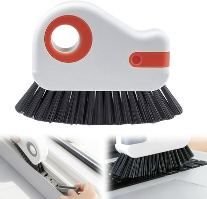 Window Track Cleaner, Groove Cleaning Tool,2 in 1 Crevice Clean Brush | Sliding Door Gap Scrub Brush with Hidden Scraper,Multifunctional Brush for Window Sill,Window Seal(1Pc-Grey)