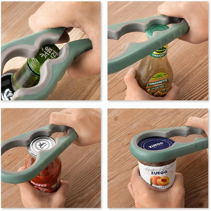 5-in-1 Non-Slip Opener Set, Can, Bottle & Wine Opener | Leverage design for easy open Comfortable grip handle Rust-proof steel Multi-purpose kitchen tool Compact storage