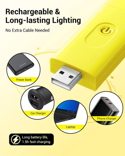 DEWENWILS USB Rechargeable Book Reading Light, 3000K Warm White, Brightness Adjustable Clip on LED Bookmark Lamp at Night in Bed, Portable Booklight for Bookworms, Kids