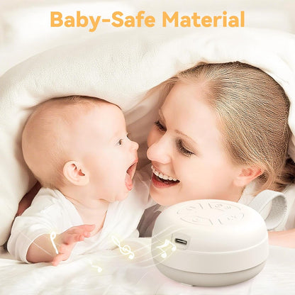 Portable Baby Sound Machine, White Noise Sleep Soother with 12 Soothing Sounds, 15H Battery, Timer & Bluetooth, Noise Canceling for Travel, Nursery, Stroller, Registry Gift for Newborn