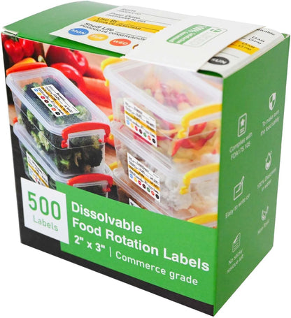 L LIKED Dissolvable Label Shelf Life for Food Rotation Use by Stickers 2 x 3 Inch Roll of 250 Labels