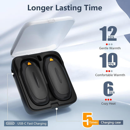 3-in-1 Electric Hand Warmers Rechargeable 2 Pack,14000mAh Portable Dual-Sided Handwarmer with Charging Case, 3 Levels Fast Heating Pocket Warmers,Gifts for Men,Women,Raynauds,Hunting Gear