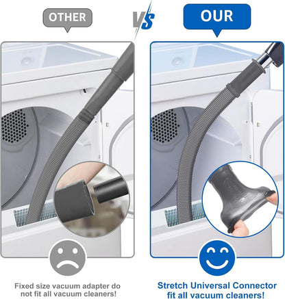 Sealegend Dryer Vent Cleaner Kit, Universal Vacuum Hose Attachment Blue | Upgraded Flexible Hose Without Whistling Noise, Fits Most Vacuums, Lint Removal Power for Dryer Vents & Tight Areas