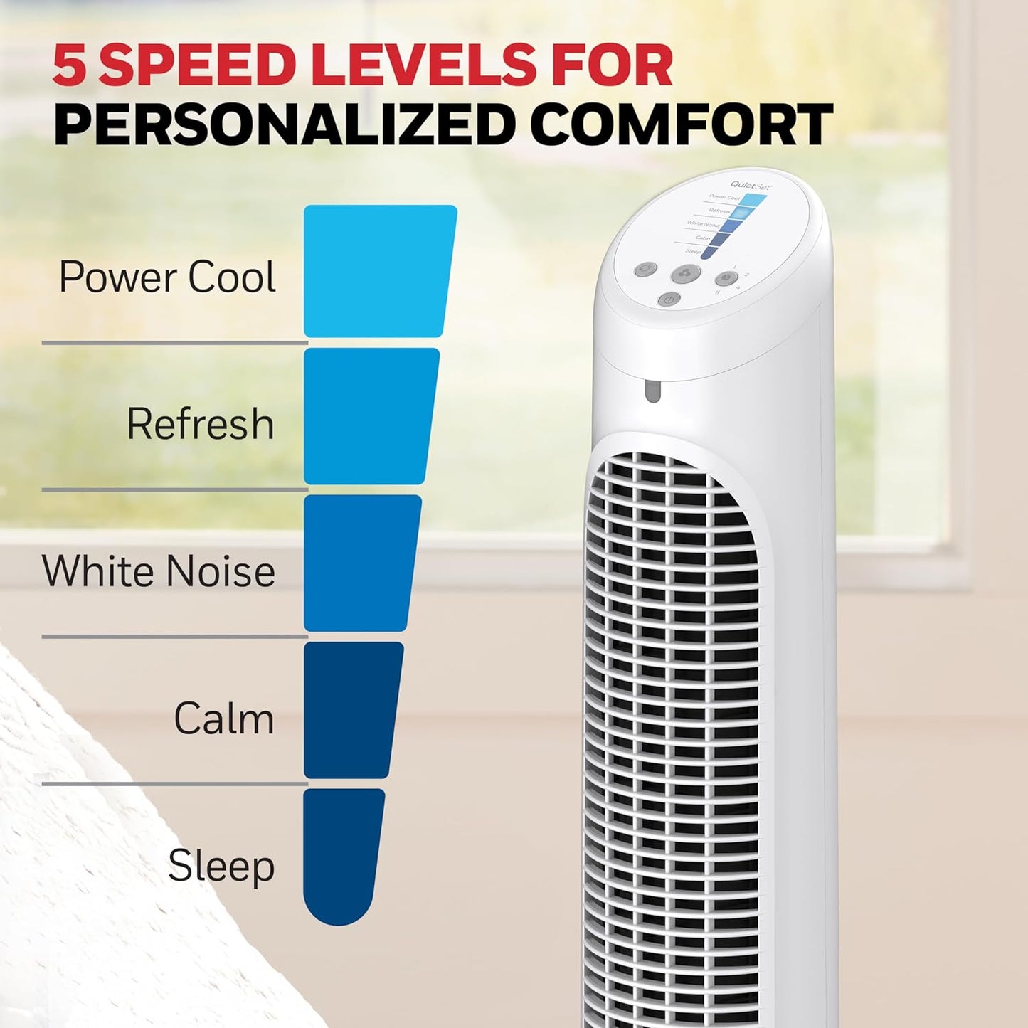 Honeywell QuietSet Whole Room Tower Fan, Oscillating Tower Fan with Remote, Black, HYF290B