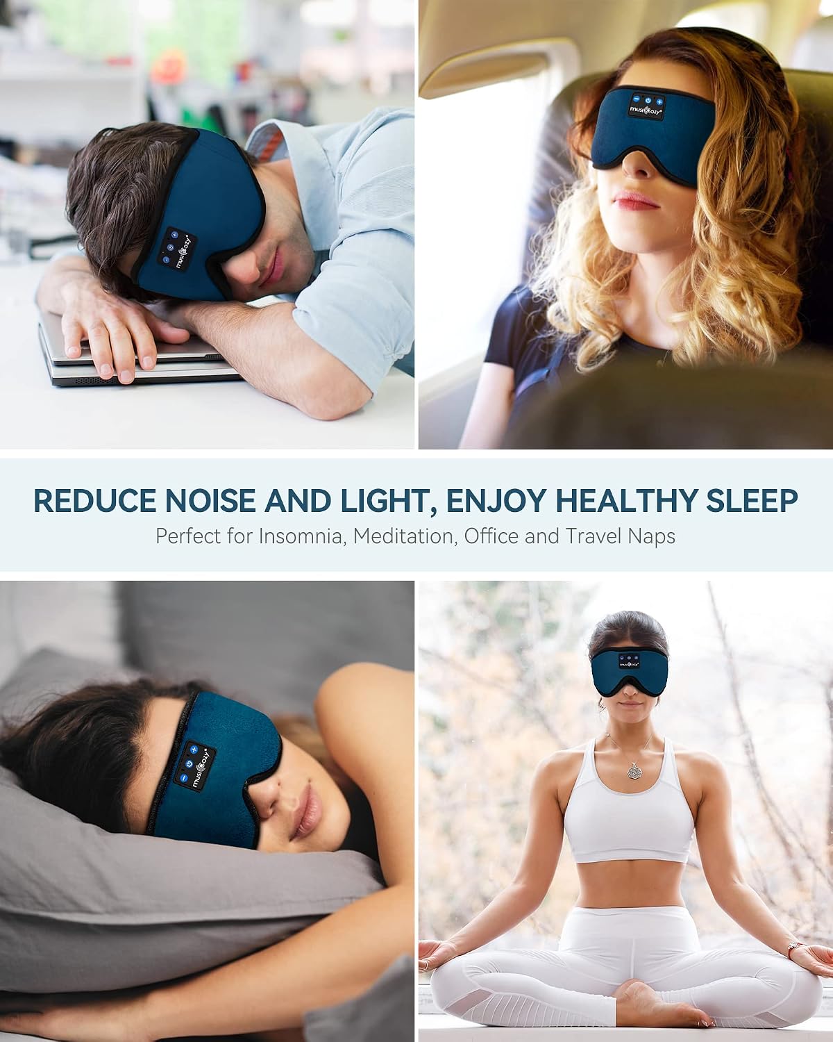 MUSICOZY Sleep Headphones Bluetooth 5.4 Sleep Mask with HD Sound
