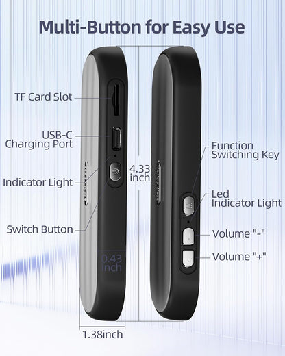 Under Pillow Speaker Bluetooth for Sleeping: Private White Noise Speaker with Bone Conduction for Sleep -Silver