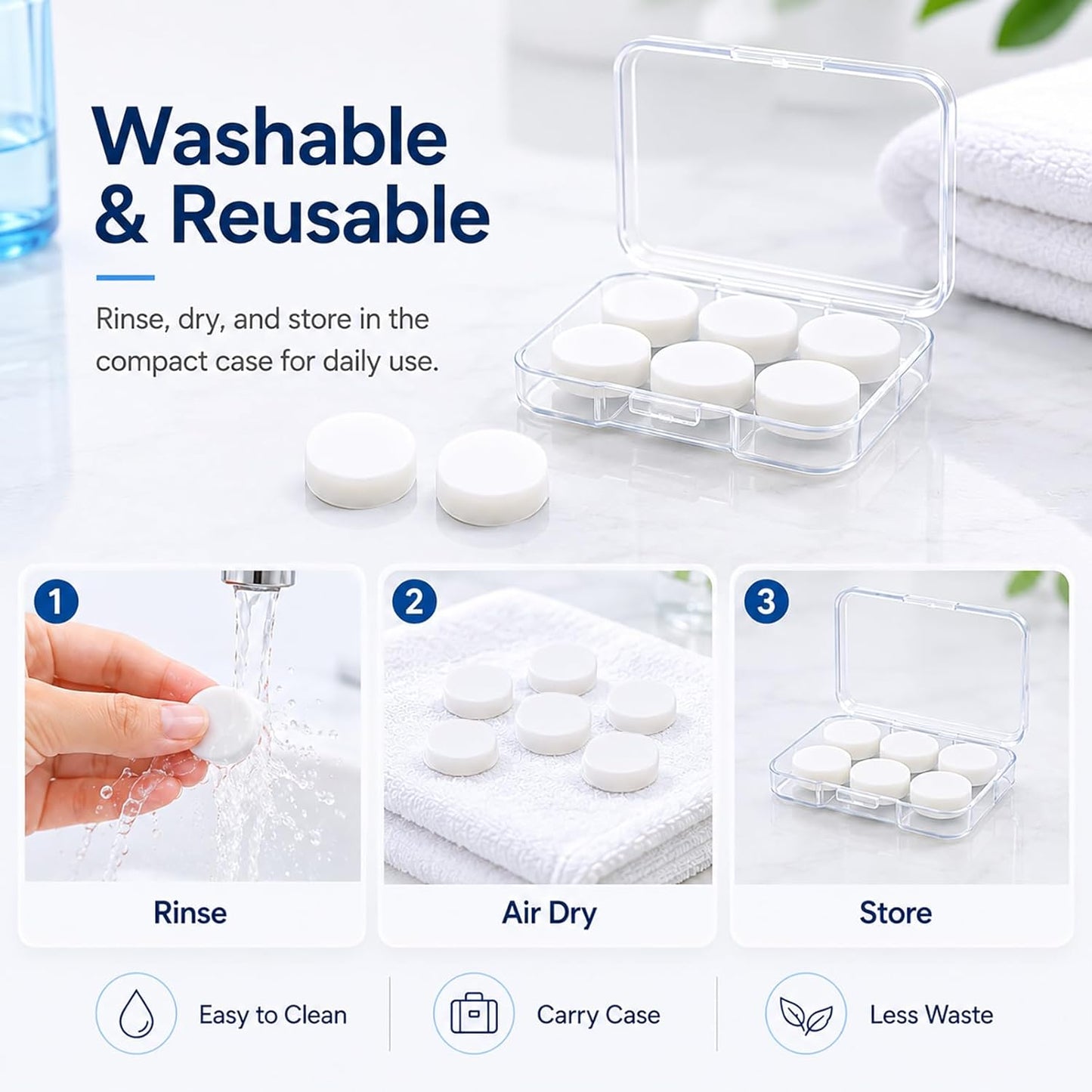 AITOLY Moldable Silicone Ear Plugs for Sleeping, Soft Reusable Noise Reduction Earplugs for Snoring, Side Sleepers, Small Ears, Swimming and Travel