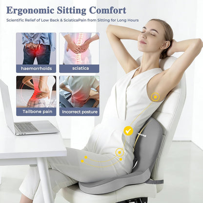 Car Seat Cushion with Lumbar Support Pillow, Seat Cushion for Driving