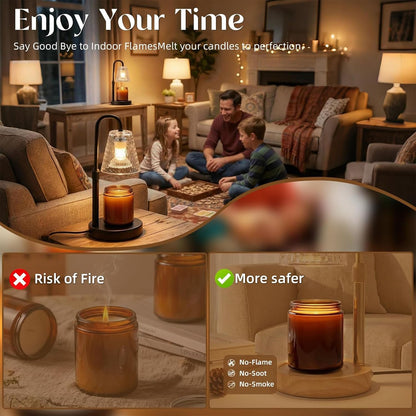 Glimra 2 Pack Candle Warmer Lamp with Timer,Dimmable,Adjustable Height