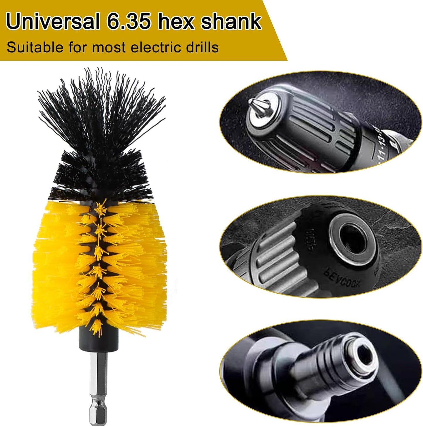18 Pcs Drill Brush Attachments Set,Power Cleaning Scrub Brushes with Extend Long Attachment,Grout Cleaner for Tile Floors,Car Detailing, Carpet, Tile Grout, Sinks (18)