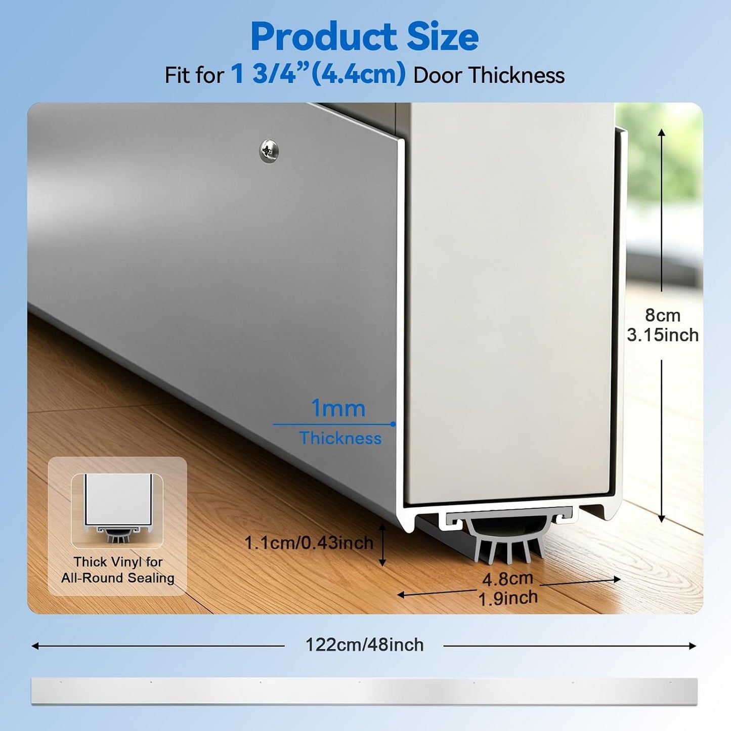 36" Metal Door Sweep with Kick Plate for 1-3/4" Thick Standard Exterior Doors, Aluminum and Vinyl U-Shape Screw-on Draft Stopper for Bottom, Blocks Dust, Insects & Drafts Saves Energy(Black)