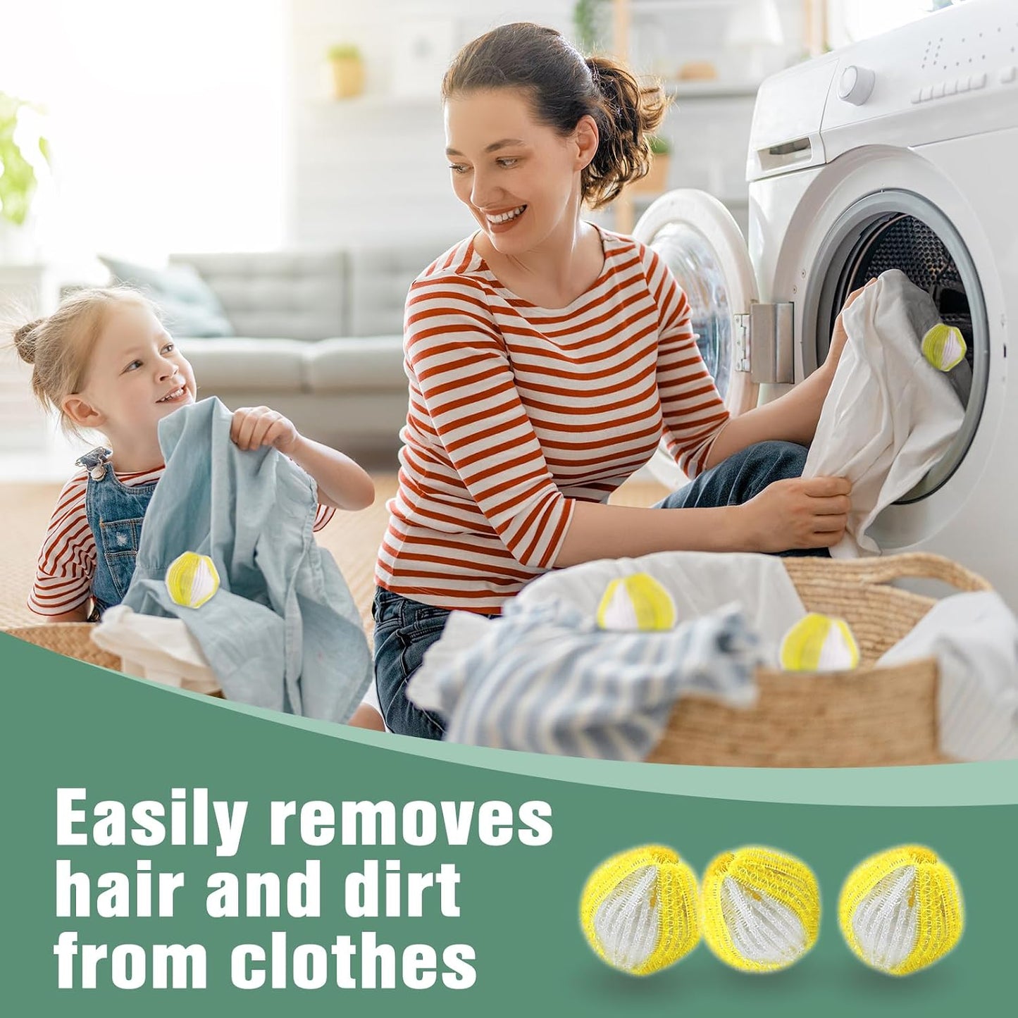 Pet Hair Remover for Laundry, for Bedding & Clothes use in Washing Machine (12, Yellow)