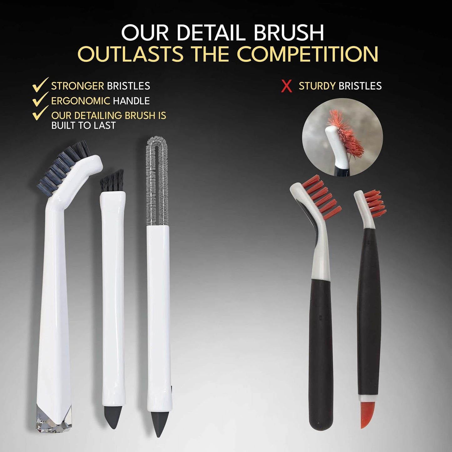 Grout Cleaning Brush Set (4 Pcs) Heavy Duty Hand Grout Scrub Brush & Detail Cleaning Brush Set for Baseboards,Floor, Corners, Shower, Bath Tub & Tiles