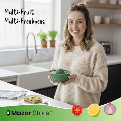 Avocado Saver | Avocado Keeper – Collapsible with Lid, Reusable, and Keeps Food Fresh - Multi-Use Fruit and Vegetables Saver, XL Half-Cut Container Storage for Fridge