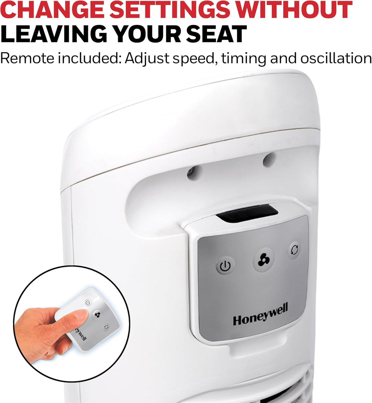 Honeywell QuietSet Whole Room Tower Fan, Oscillating Tower Fan with Remote, Black, HYF290B