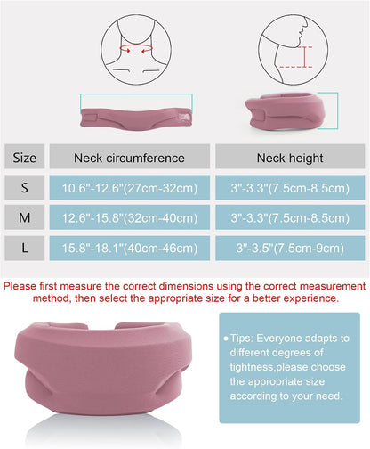 Neck Brace for Sleeping - Cervical Collar Relief Neck Pain and Neck Support Soft Foam Wraps Keep Vertebrae Stable for Relief of Cervical Spine Pressure for Women & Men Rose Pink Large Size