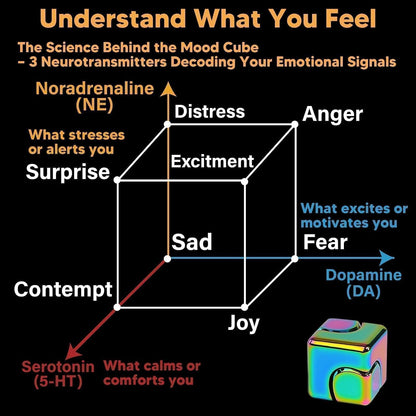 Self Care Cards for Anxiety Relief with MoodCube Spinner, 45 Science-Inspired Mindfulness Exercises for Adults, Relaxation & Emotional Wellness Gift for Friends, Colleagues & Family