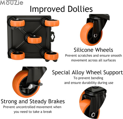 3475lbs Heavy Duty Furniture and Appliance Lifter Jack tool super strong movers rollers mobile pads Sliders with wheels dolly coasters cart kit system set for easy lifting and moving for men and women