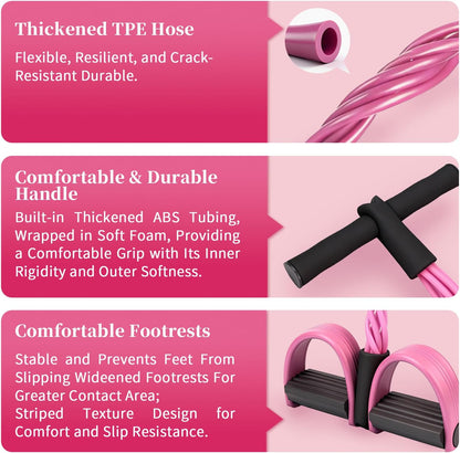 Multifunction Tension Rope, 6-Tube Elastic Yoga Pedal Puller Resistance Band, Natural Latex Tension Rope Fitness Equipment, for Abdomen/Waist/Arm/Leg Stretching Slimming Training