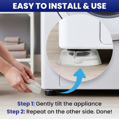 Anti Vibration Pads for Washing Machine – 4 Pack Silicone Washer Anti Vibration Pads Stabilizer Feet, Fits Round Feet up to 1.65”, Shock & Noise Reduction Washing Machine Pads