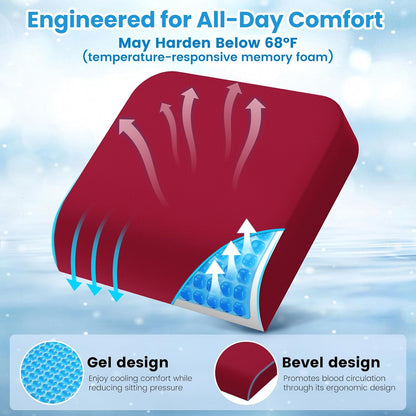 Wheelchair Seat Cushion Cooling Gel Memory Foam Chair Cushion