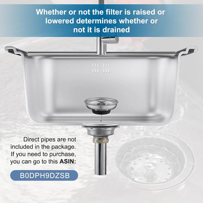 ZM Kitchen Sink Basket Strainer with Stopper, 3-1/2” Drain