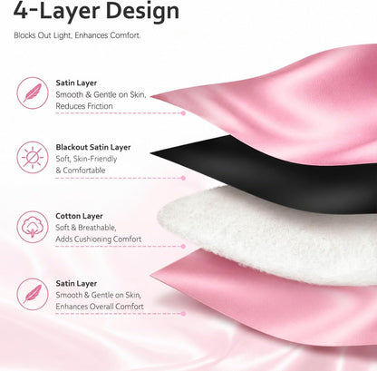 Soft Sleep Mask, Blackout Eye Mask for Side Sleepers for Women Men