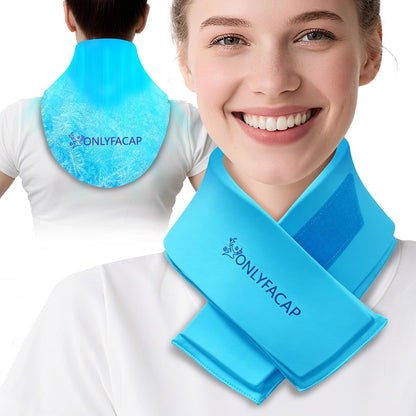 Flexible Neck Ice Pack Wrap,Gel Cold Therapy for Pain Relief | reusable,cool ice silk,stays cold 20 to 30 mins,dual hot & cold,hands-free, Ideas for tech neck, office workers and injuries