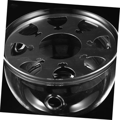 Chic Glass Teapot Warmer Round Heating Base Household Teapot Heater for Loose Leaf and Blooming Tea Removable Infuser Compatible Tealight Candles