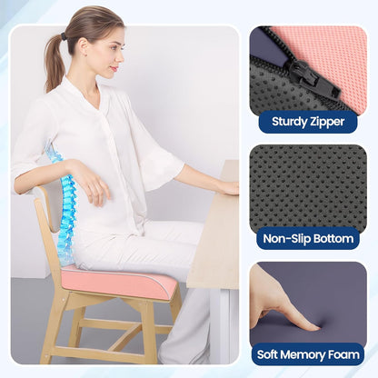 SweetSlubr Memory Foam Seat Cushion, Office Chair Cushion, 3-Inch, Large