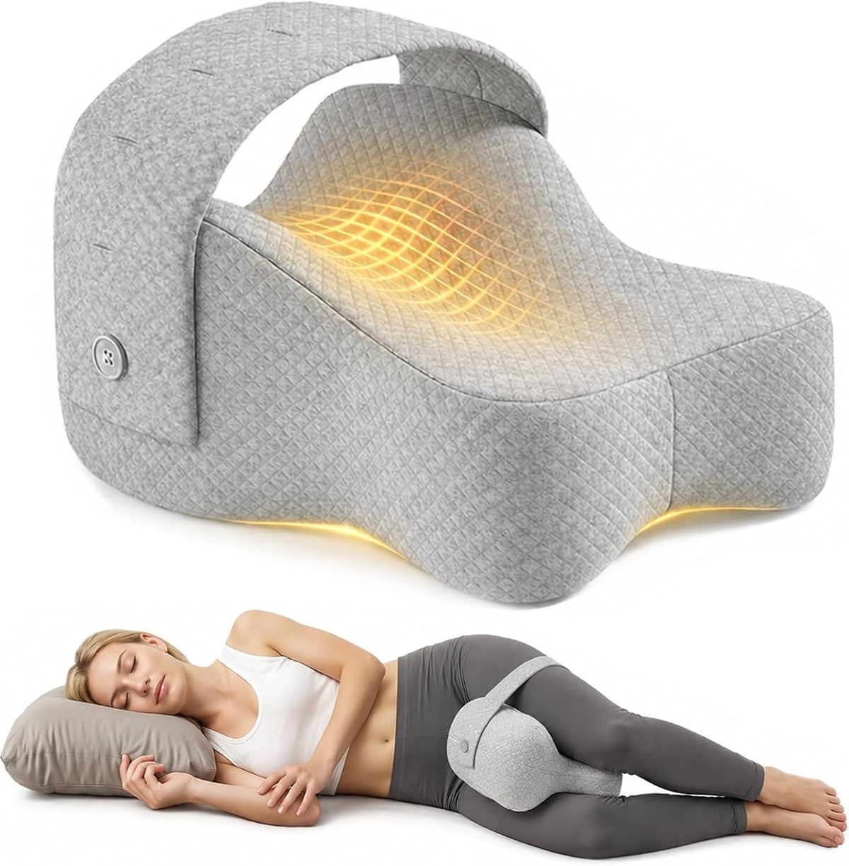 Knee Pillow for Side Sleepers, Alignment Pillow for Side Sleepers, Relief Hip & Sciatica Pain, Nourial Pillow Between Legs for Pregnant Women and Seniors (Grey)