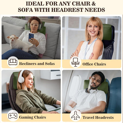 Recliner Headrest Pillow, Adjustable Comfort Neck & Head Support Pillow