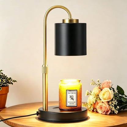 CASTLELIFE Dimmable Candle Warmer Lamp with Timer, Height Adjustable Candle Warmer for Jar Candles, Electric Wax Melt Warmer for Home Decor House Warming Gifts, Birthday Gifts for Women, Black Clear