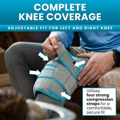 Vive Knee Ice Pack Wrap - Cold/Hot Gel Compression Brace for Pain Relief | Strap for Arthritis Pain, Tendonitis, ACL, Athletic Injury, Osteoarthritis, Women, Men, Running, Meniscus, Patella, Surgery