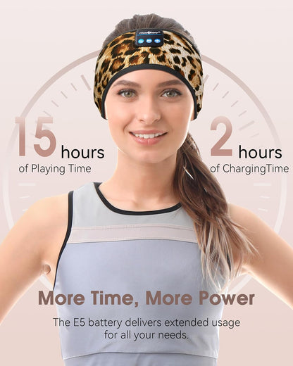 MUSICOZY Sleep Headphones Bluetooth Headband Headphones for Side Sleepers | Sleeping Headbands Wireless Sports Earphones Sweat Resistant Earbuds for Workout Running Cool Gadgets Unique Gifts for Women