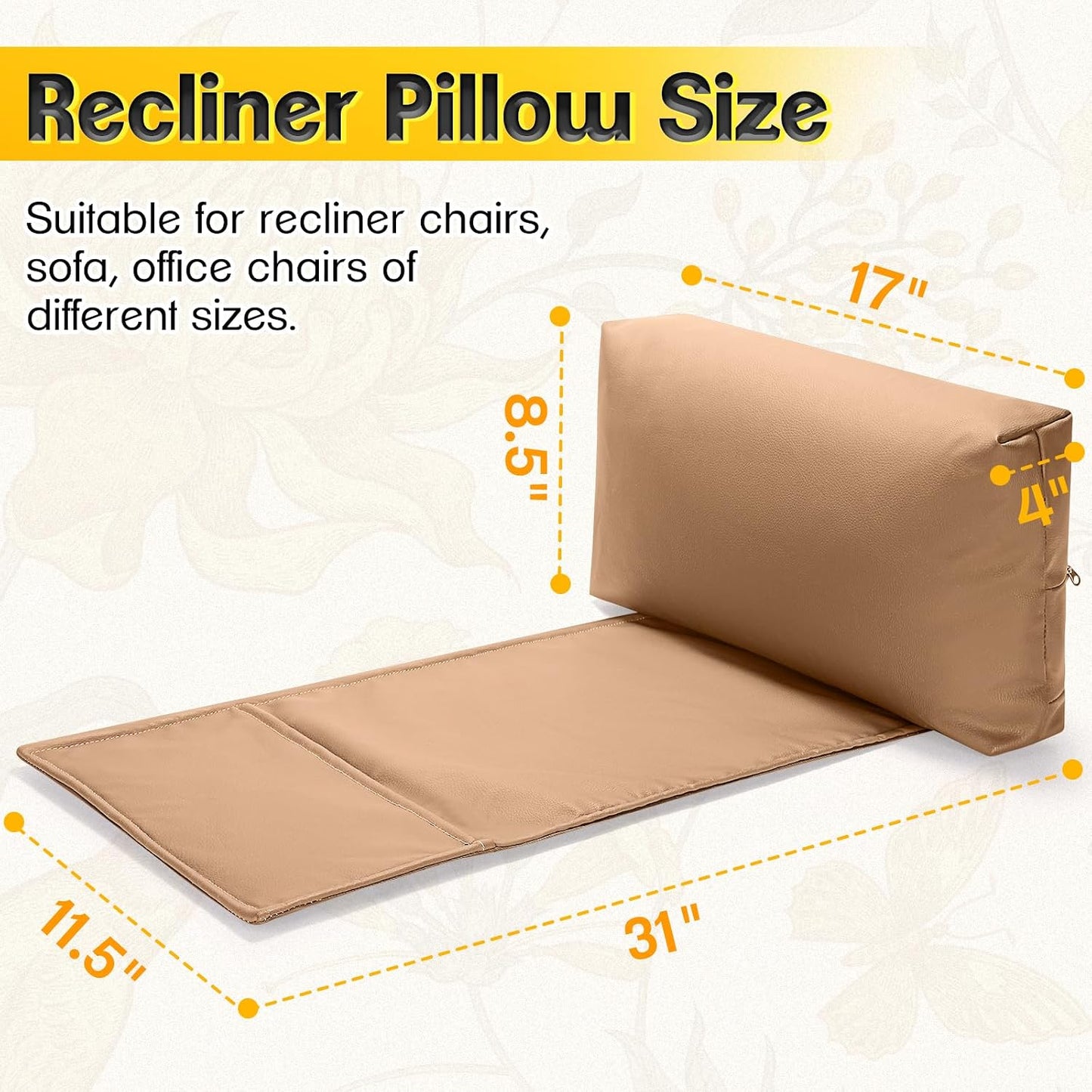 1 MIDDLE ONE Recliner Pillow, Memory Foam Head, Headrest and Neck Pillow for Recliner Chair, Small Neck Support for Office Chair (Grey)