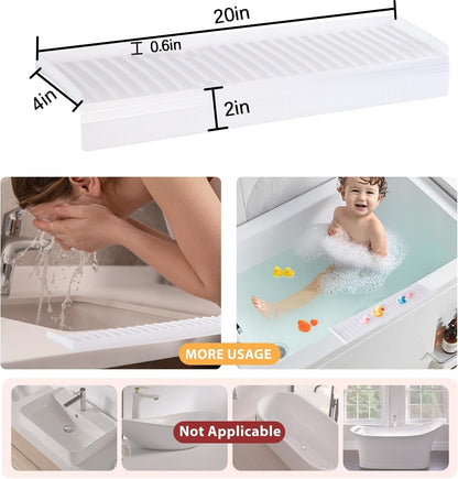Sink Edge Protector with Suction Cup 14" 20" 24" 30", Silicone Sink Splash Guard for Kitchen & Bathroom, Protect Countertop from Scratches, Stains, for Stainless Steel Granite Quartz-Grey