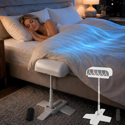 Bed Fan Under Sheets, Rechargeable Cordless Bed Cooling System for Hot Sleepers and Night Sweats, 5-Speed Quiet Mattress Fan with Remote, Adjustable Height 8.6–20.8 Inches
