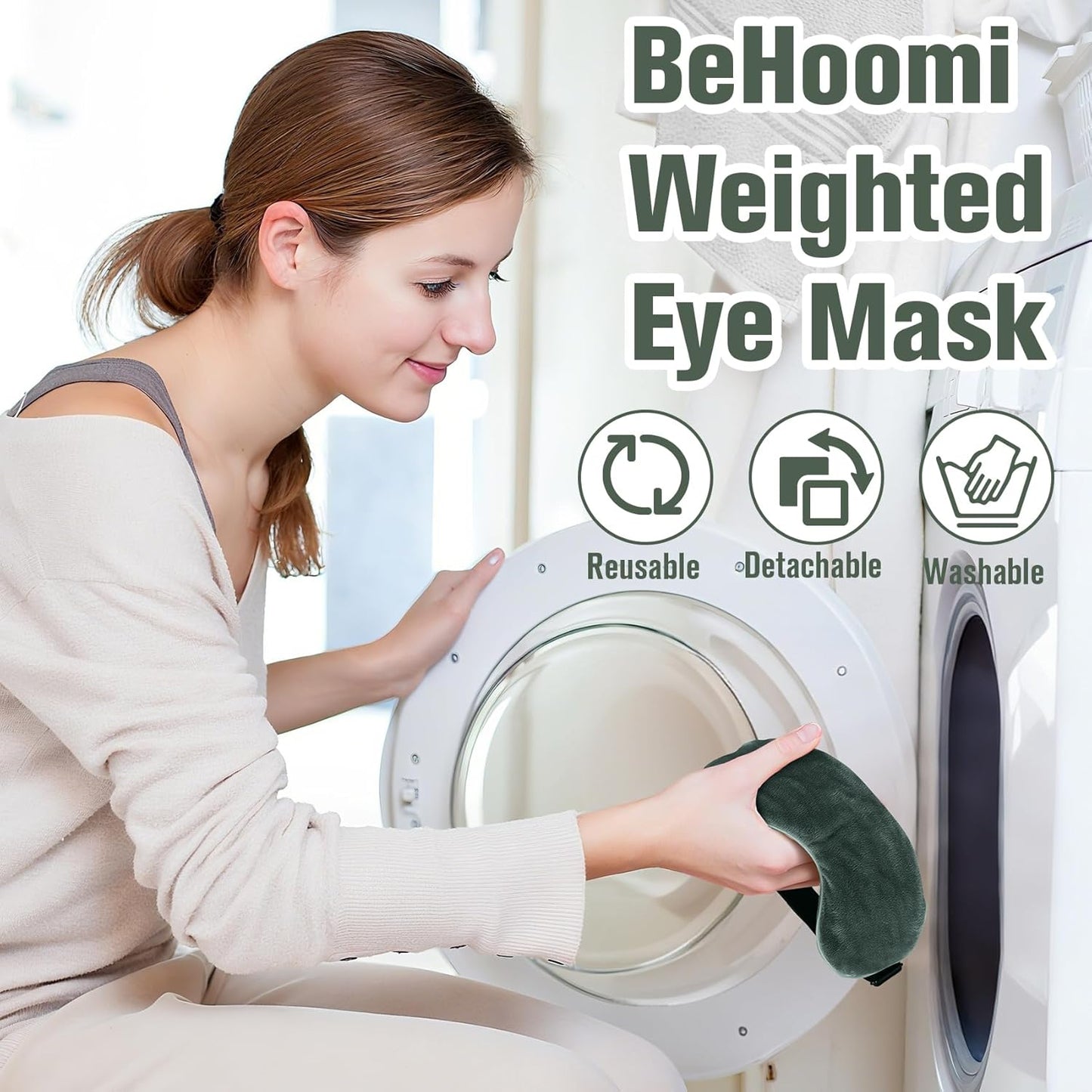 BeHoomi Heated Eye Mask, Weighted Sleep Mask for Eye Relaxation, Purple | Warm Compress for Eyes, Cooling Eye Mask for Sleeping, Reusable Hot and Cold Eye Masks for Home, Office, Gifts for Women