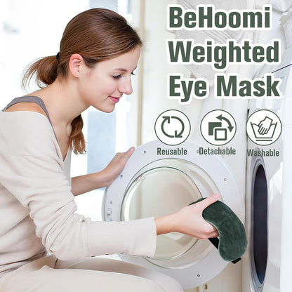 BeHoomi Heated Eye Mask, Weighted Sleep Mask for Eye Relaxation, Purple | Warm Compress for Eyes, Cooling Eye Mask for Sleeping, Reusable Hot and Cold Eye Masks for Home, Office, Gifts for Women