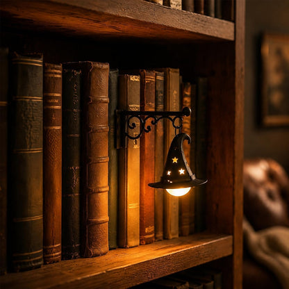 Library Lantern-Decorative Bookshelf Lighting, Mini Bookshelf Lamp Slides Between Books, Warm Amber LED Bookshelf Lights for Book Nook, Shelf Decor Gift for Book Lovers(Classic Lantern)
