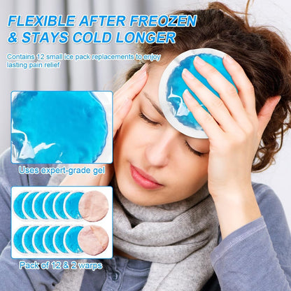 Gel Soft Flexible Ice Packs for Injuries, Reusable Cold Pack, Hot Cold Compress for Joint&Muscle Pain, Surgery Recovery, Inflammation, Swelling, Face, Head, Wrist, Ankle&Foot Injury, -5.1"x6.3"