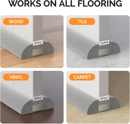 fowong Door Draft Stopper 36" Adjustable Under Door Draft Stopper Soundproofing 30 Inch to 36 Inch Triangle Noise Blocker Seal Large Gap up to 1.7", Easy to Install Grey