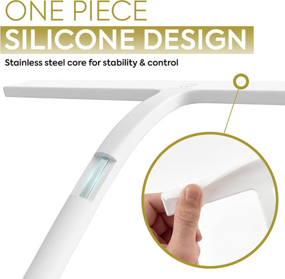 Shower Squeegee for Glass Doors, 10″ Black with No-Drill J-Hook | Hang Anywhere Without Adhesive, Seamless One-Piece Silicone, Encased Steel Core, Streak-Free Shower Squeegee for Glass & Tile
