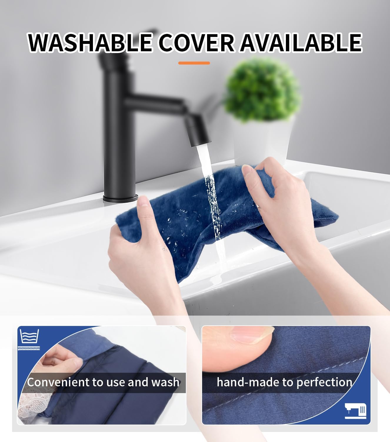 Microwavable Heating Pad with Washable Cover 13x7 Inch Flaxseed Microwave Hot Pack, Lavender Scent, Moist Warm Compress for Relaxation, Non-Electric & Portable