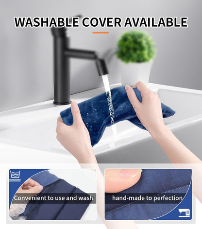 Microwavable Heating Pad with Washable Cover 13x7 Inch Flaxseed Microwave Hot Pack, Lavender Scent, Moist Warm Compress for Relaxation, Non-Electric & Portable