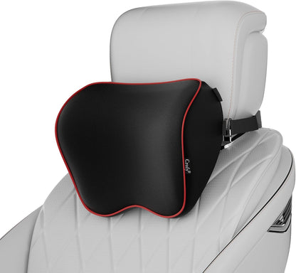 Crofy 2-Pack Car Neck Pillow, Headrest Pillow with Adjustable Strap, Black