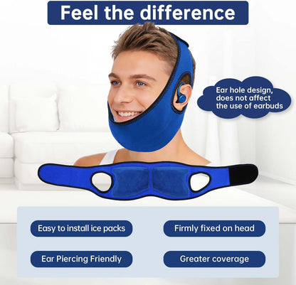 Wisdom Teeth Ice Pack Head Wrap Jaw Face Ice Pack with 4 Gel Packs