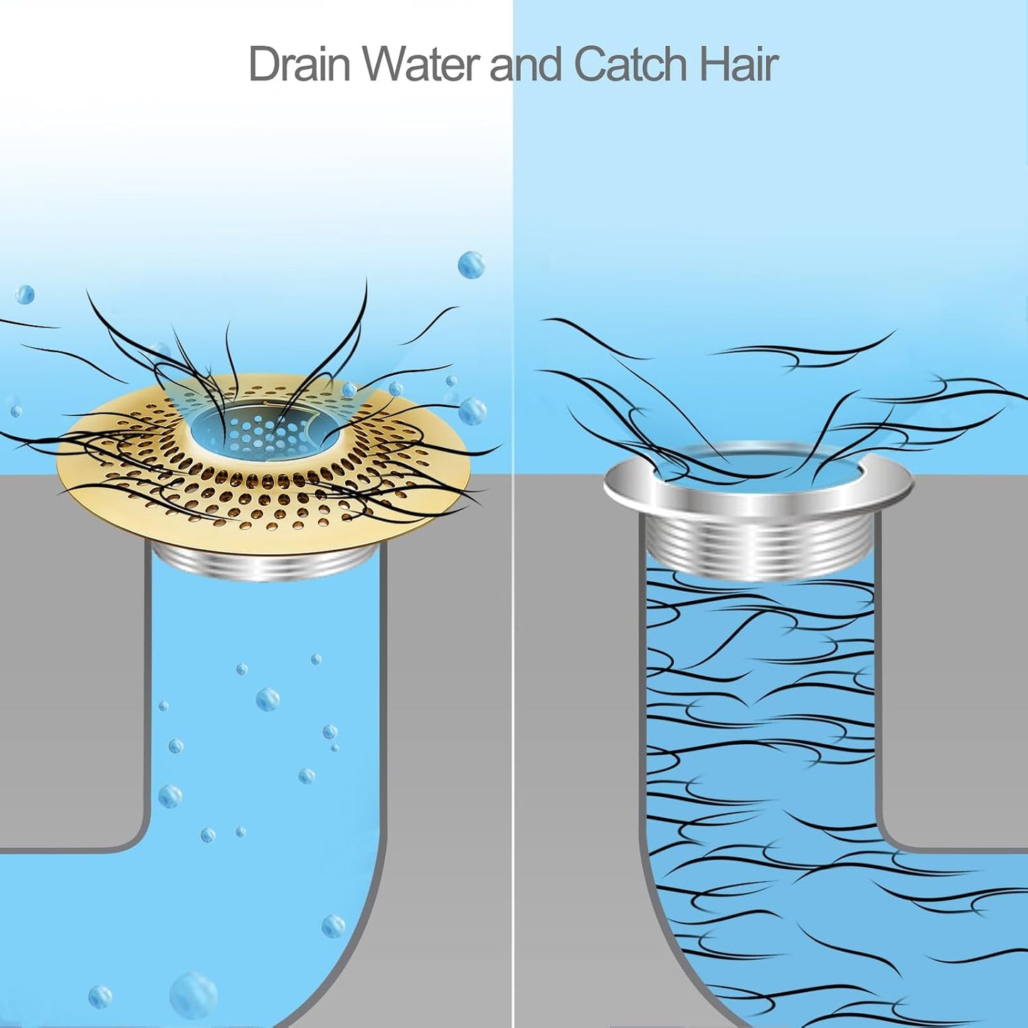 LEKEYE Drain Hair Catcher/Bathtub Shower Drain Hair Trap/Strainer Stainless Steel Drain Protector(Patented Product) | Stainless Steel